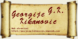Georgije Kikanović vizit kartica